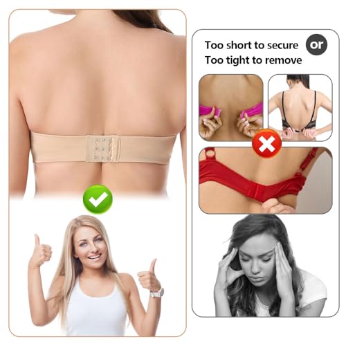 12 stuks BH Extensions, 2/3 Haak 3 rijen BH Extender, BH Extenders voor vrouwen, zacht en comfortabel Elastische BH Band Extender, geschikt voor gewichtstoename zwangerschap (Skin White Black), Multicolour 4