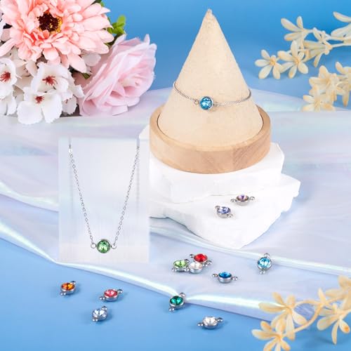 Rhinestone Charms & Links Connectors Geboortesteen Dangle Charms Kralen voor DIY ambachten ketting armband sieraden maken, glas, glas