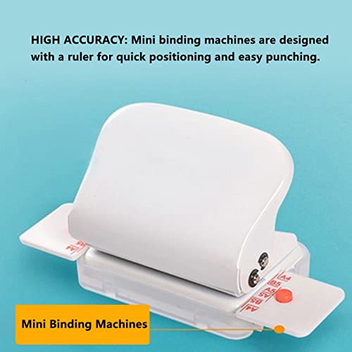 Handmatige Binding Machines, 6 gaten Professionele Mini Binding Machines, Metalen snijkop, 0.24 Inch Diameter, Quick Positioning voor Papier (Wit) 3