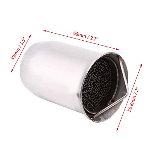 51mm Roestvrij staal Universele Motorfiets Uitlaatstiller Invoegen DB Killer Noise Eliminator (4)-Universal Silencer