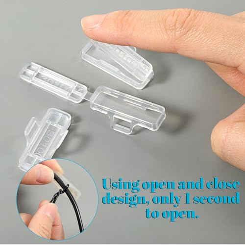 Verpakking van 100 transparante kabelbrieven met labelpapier, kabeletiketten, herkenningsdoos, herbruikbaar voor het markeren en sorteren van alle soorten kabel 4