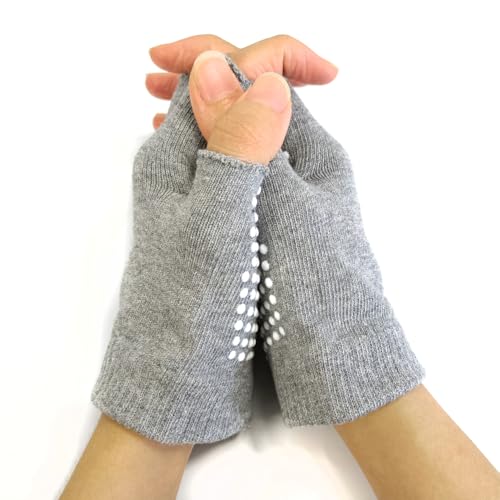 Yogaslee, Pilates Finger Oefenhandschoenen met wit siliconen, maat 36-38, grijs 5