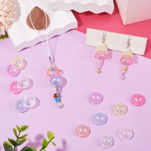 84 stuks Wind Chime Kralen Lichtgevende Transparante Acryl kralen Caps Bloemvorm Kralen End Caps voor DIY Wind Chime Dangle oorbellen ketting