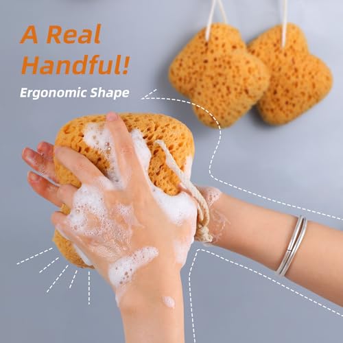 2 st sponzen bad, grotere bad spons honingraat douche body spons zachte exfoliaterende douche puff dicht schuim voor zachte en diepe reiniging voor vrouwen en mannen