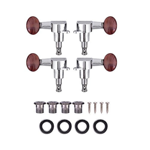 Ukulele String Tuning Pegs, 2L2R Geschlossene Locking Tuner Rot Runde Mechaniken f ̈1r Ukulele