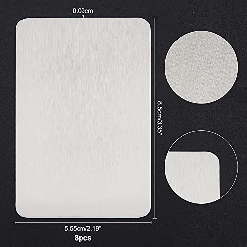 8 Stuks Metalen Business Cards met Optische Mazelen Graveren - Roestvrij staal 8.5 x 5.5cm - Voor Cadeaubonnen en Kantoorgebruik 5