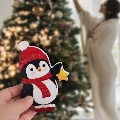 3Stuks Penguin Kerstmis Decoratie leuke pinguïn houten blokken Winter Layed Lade Decor set Kerstmis Tafel Decoratie voor Party Home Office Plank 3
