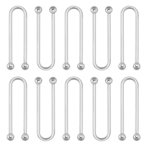 Verpakking van 10 Bikini Sluiting, U-Shaped Ring Buckle, Bikini Clips en Legering Clasps, voor Lingerie Zwempakken, Avond Jurken, Sweaters, Jurken, Blouses, Buckles Maken, platina