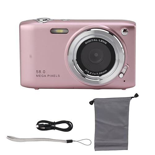 4K digitale camera 16X hoge definitie Fotografie voor tieners 58MP HD 2.88 Inch IPS scherm Zoom Auto Focus zak Compacte camera voor reizen fotografie Vloggen (PINK) 4