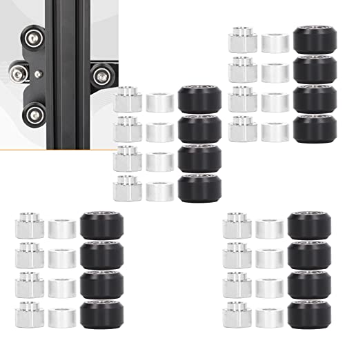 POM Pulley Wielset met rubberen Bea Wiel voor 3D Printer (Zwarte Pulley) 3