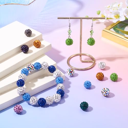 10 Kleuren Clay Rhinestone kralen voor Crafting Crystal Pave Disco Ball Kralen Ronde Diamant Kleurrijke kralen voor doe-het-zelf sieraden maken van pennen ketting armband sleutelhanger accessoire 100S