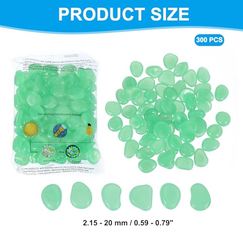 Lichtgevende stenen, 300 st Luminous Rocks voor binnen Binnen Decoraties Fish Basin Garden Courtyard Landschap Cadeaus voor vrienden, Cyaan