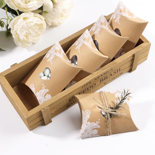 50 dozen voor snoep, bruiloft, geboorte, snoep, vintage, kartonnen dozen met hart, burlap lint, cadeau voor feest, bruiloft, bruiloft 4