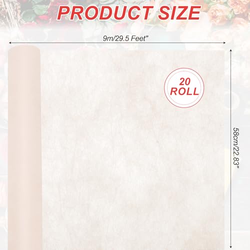 Inpakpapier 60cm, 20st Katoenen inpakpapier voor bloemen boeket, Cadeauverpakking, Valentijnsdag, Afstuderen, Bloemenverpakking, Roze