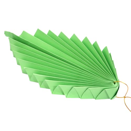 Set van 9 Green Paper Fans - Hang Paper Leaf Garland Decoratie voor verjaardagen, bruiloften, afstuderen en partijen - Feestelijk Groenboek Ventilatordecoraties