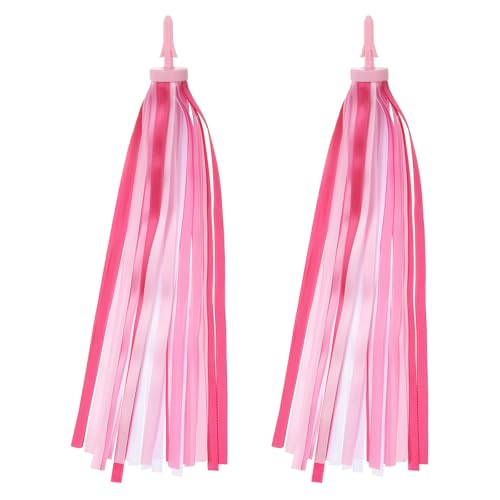 Bike Streamers, Kleurrijke Scooter Handlebar Tassels Grips Libbon Accessoires Decoraties voor meisjes fiets Tricycle Handles,Gradient Pink