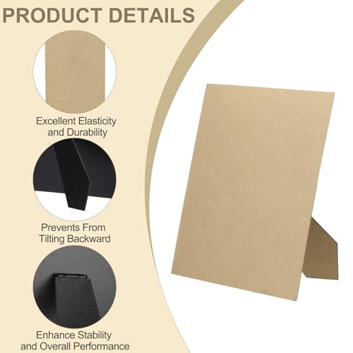 4 stuks Ezel Terug voor fotolijst, 20x25cm Vervangende fotolijst Easel Terug DIY Fotobord voor fotolijsten tegels, zwart 3