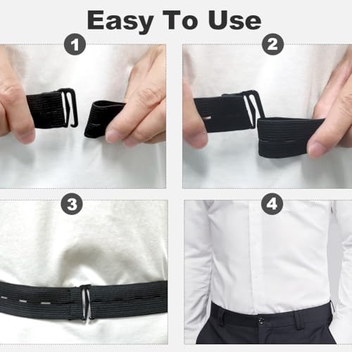 Overhemd voor heren 2 stuks Elastische verstelbare riem voor zaken, kantoor, bruiloft, dagelijks dragen 5