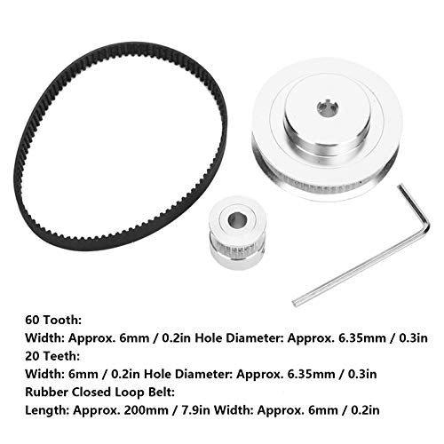 Synchroon Wiel, Aluminium Stapped Timing Pulley, 20/60 Tanden 3D Printer Onderdelen, voor Timing Riemen 6mm Breedte 3