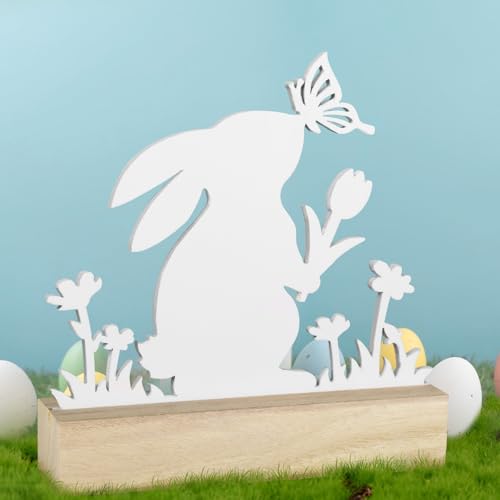 Pasen Bunny Tafelkleed Konijnen Paashout met vlinder Flower Table Decoratie Pasen Lente Cadeau Konijn Decoratie