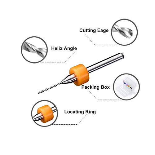 10 stuks 0.5mm wolfraam Carbide Rotary Drill Bit - 2.5mm - 1/8 Inch Shank voor PCB, Remel, Jewelry, CNC Zachte metalen, PCB, Gravure Tool, Multi-Kleur