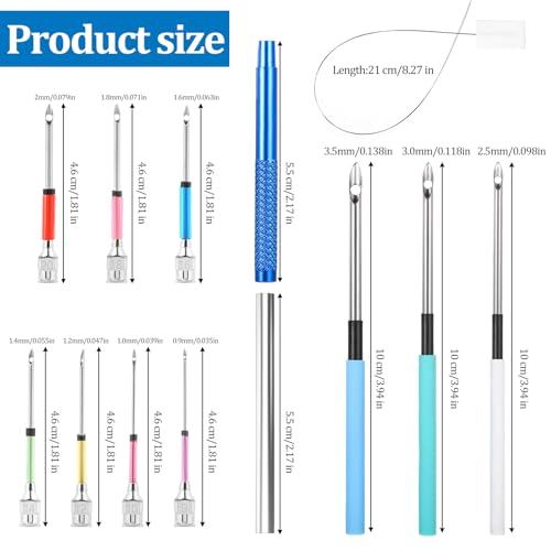 13 Piece Punch Naald Set, 10 maten Punch Naald Set, Borduur Starter Kit, Naald Threading borduren Set, Punch Naalden Set voor DIY borduurdraad, kruissteek Beginners 4