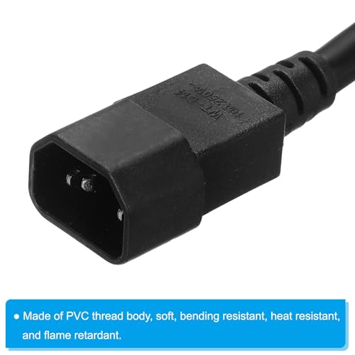 AC Power Cord 3 Pole C14 Plug naar C19 Bus 1.5mm2 3m 9,8ft 250V 10A 16A PDU Extension Cable voor Laptop Electronics Computer Printer Radio Monitor 4