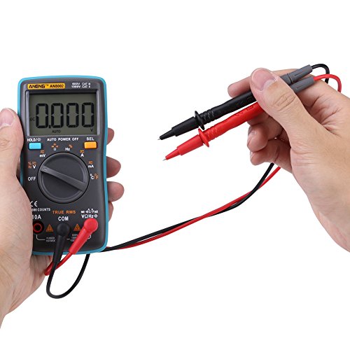 Digitale multimeter, AN8002 multimeter met automatische bereikselectie AC/DC Voltmeter Elektronische Ohm/Volt multimeter, stroom Multi Tester diode en continuity tester, 6000 Telwaarden 4
