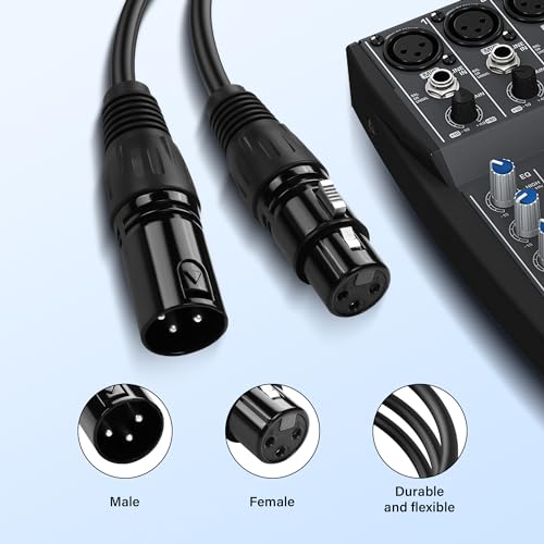 XLR naar XLR-kabel 3 Pin, 1 Plug naar 2 Bus Microfoon Kabel, XLR Splitter Kabel voor Home Studio Recorder, Versterker, Mix Panel Speaker (2m tot F) 3