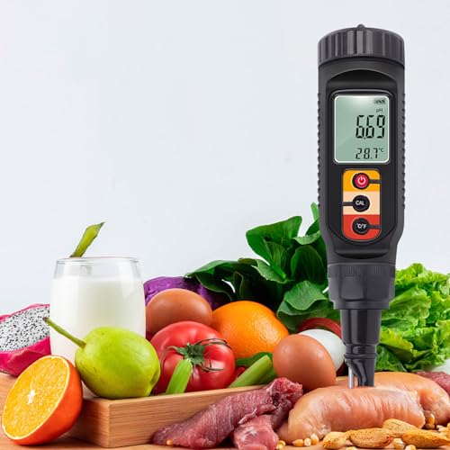 Digitale hoge nauwkeurigheid Bodem PH Temperatuur Tester Waterdichte PH Meter voor het testen van voedsel Probe Type 5
