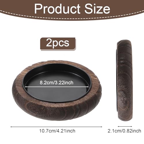 Verpakking van 2 Houten Kaarsenhouders, Diameter 10,7 cm, Kaarsenbord voor Pijler Kaarsen, Kaarsenstandaard, Pijler Kaarsen, Kaarsenzetter, Ronde Kaarsenzetels voor Living Room