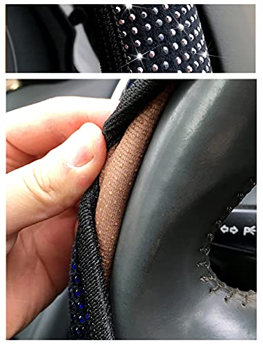 Stuurwiel Cover Glitter Bling Bling Stuurwiel Cover Universele Non-Slip Volledige Rhinestone Stuurwiel Cover Stuurwiel Cover Auto Decoratie Accessoire voor Vrouwen Meisjes Auto