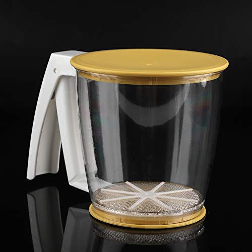 Handheld Cup meel Sieve Sieve poeder Mesh Sieve Baking Hulpmiddelen met deksel 4
