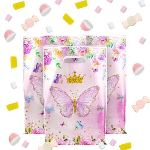 30 stuks Butterfly Sweets voor feesttassen, Bloemenfeesttassen, Plastic Cadeautassen voor Baby Douches, Party Favors, Meisjes en vrouwen Verjaardag Decoratie 5