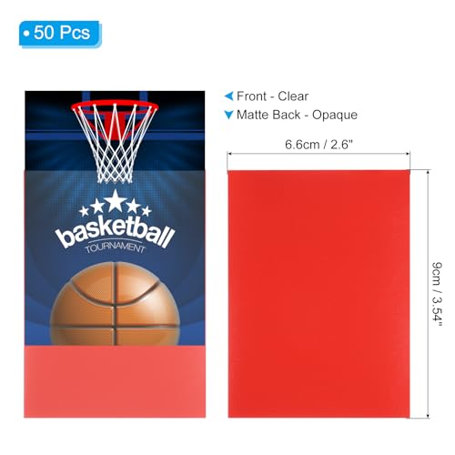 Soft Clear Card Cases Kaarthouders 9x6,5cm, 50Stuks Matte Trading Card Beschermers voor Standaard Verzamelbare Baseball Game, Trading Card, Rood