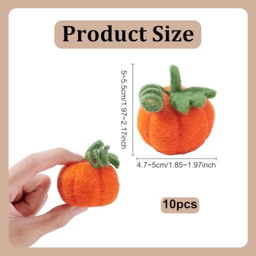 100 stuks vilt pompoen, 4.8cm oranje wol vilt herfst pompoen ornamenten decoratie voor DIY haar stropdas kleding accessoires Thanksgiving