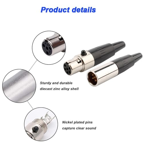 4 x XLR Solder Connectors, 6 Pin Mini XLR Plugs, 6-Pin XLR Connectors, XLR Man / Vrouwelijke Connector, Microfoon Kabel Plug, Stereo XLR Connectors (Man 2 4
