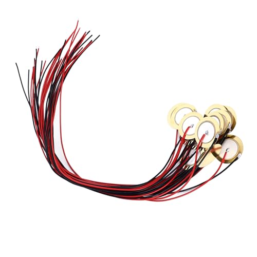 Low Noise 20PCS 35mm Prewired Piezo Elements Buzzer Sounder Sensor Trigger Drum Disc, Uitstekende Toon, Uitstekend messing materiaal, brede toepassing voor akoestische