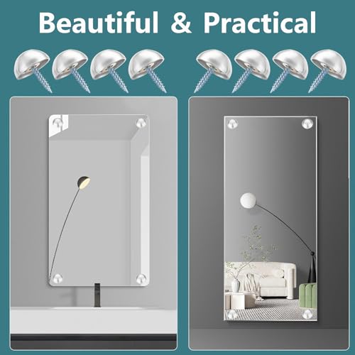 8st Roestvrij stalen spiegelschroeven, 25mm Hemisferisch Decoratieve schroeven, Spiegel Nail met decoratieve caps, Reclame Schroeven voor Board Display 5