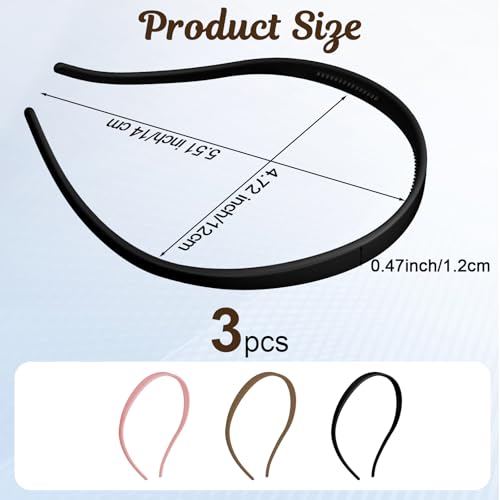 Verpakking van 3 hoofdbanden voor glazen, non-slip hoofdbanden voor glazen dragen, plastic Flex Geen druk haarband, haarband, plastic tanden Comb, tanden, haaraccessoires voor vrouwen en meisjes 3