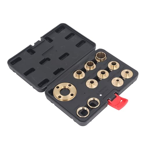 Brass Milling Template Guide Set, 11 Piece Milling Template Guide Set, Brass Milling Sleeve Set voor houtbewerking, Trimming Machine, Flip Plate, Stencils