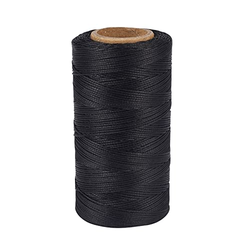 260 Meter/Roll 1mm Flat Waxed Polyester Cord - Thread for DIY Crafts, Naaien en Kralen (zwart)
