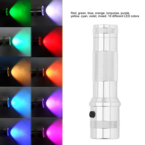 Veelzijdige 10-in-1 Kleurwisselende LED-zaklamp, IPX4 Waterdichte Podiumzaklamp, Veelkleurige Zilveren RGB LED-zaklamp, Ideaal voor Nachtzicht, Kaartlezen, Richting 5