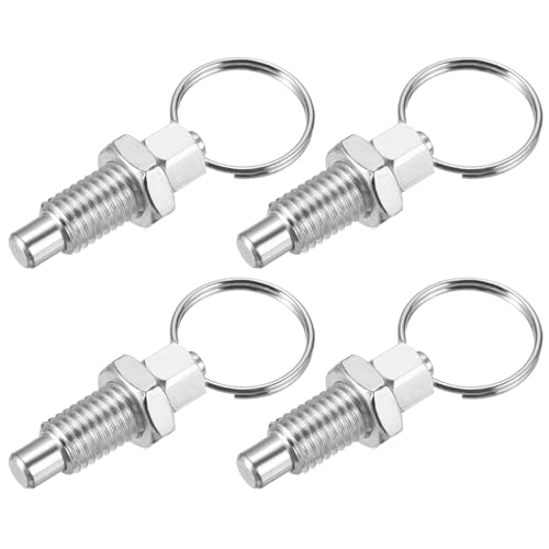 4 Pack spring plungers met trekring M12 x 1,75 Roestvrij stalen trekring Indexeren Lunger Intrekbare Spring Hand Plunger voor Vorm kabinet Industriële Planten