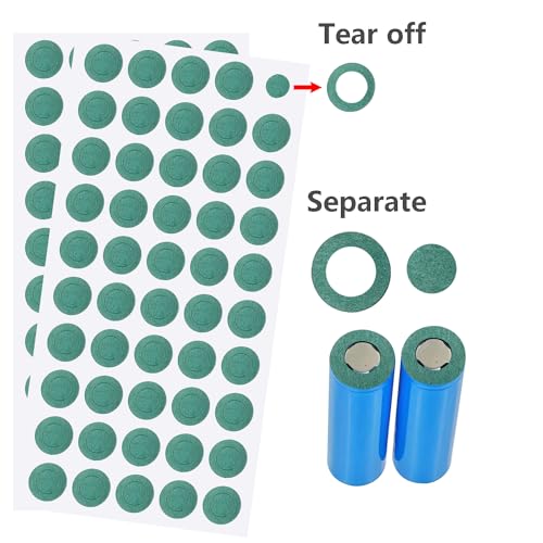 18650 Lithium Batterijen Isolatieringen Isoleerpapier, 200 stuks Holle ringen + 200 stuks Vast Ringen Kleefpapier 5