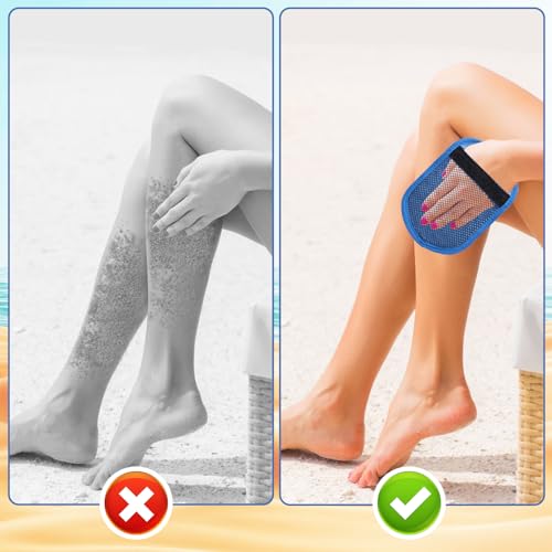 2 stuks Zand Verwijderaar voor strand, zachte huid Vriendelijke Coral Fleece Zand Reiniging Handschoenen ademende Zand Verwijderaar Bag voor Seaside Travel Holiday Essentials 5