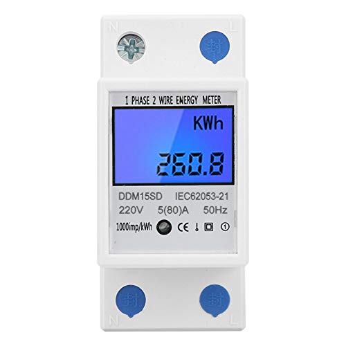 5-80A DDM15SD LCD Backlight Digital Display Single Phase Electronic Energy KWh Meter Energy Meter Spanning Testers