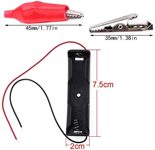 14 st 18650 Batterijhouder, 3.7V Batterijhouder geval, Plastic Batterijhouder, met draad lood Batterijhouder, (zwart) +10st Metalen isolatie clip batterij krokodillenklem klemmen