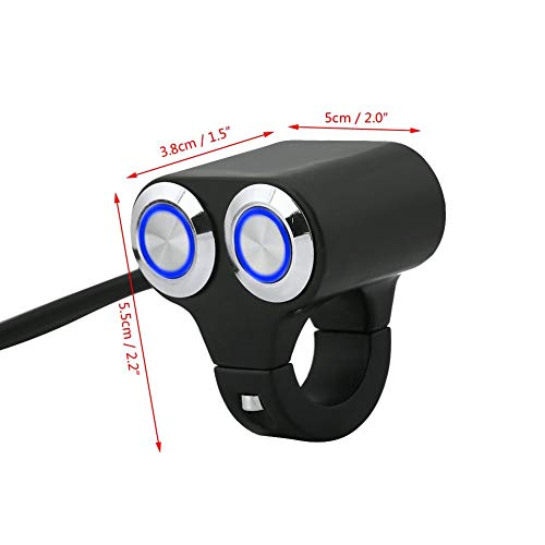 Motorfiets handgreep Switch, Universele 7/8" 22mm Motorfiets handgreep Switch Motor handvat Aan-/uitschakelschakelaars van de remlichthandgreep van de mistkop met de handgreep van de motor van type A