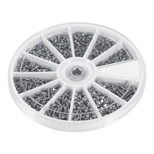 600st schroeven 12 soorten kleine schroeven met moeren assortiment sets voor horloges glazen of elektrische apparaten bevestigingen (maat M1,M1,2,M1,4,M1,6) 4